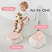 usbettas 3 in 1 Potty Training Toilet, Dinosaur Toddler Potty Training Seat for Boys Girls with Comfortable Cushion, Easy-to-Clean and Anti-Slip Potty Training Step Stool for Toilet (Pink)