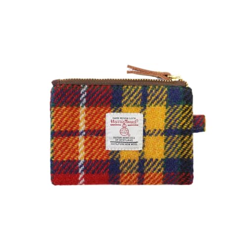 TAILORMAP Petite pochette en tweed Harris faite main pour rouge à lèvres vintage britannique, porte-cartes de crédit et d'identité avec fermeture YKK pour femme et homme