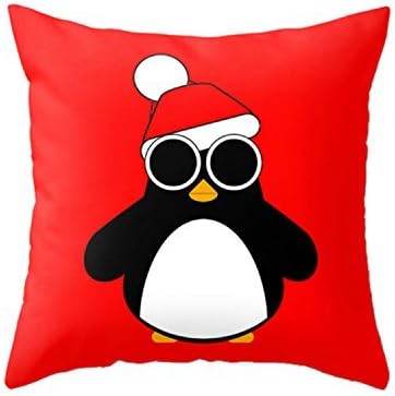 LAZAMYASA Merry Christmas Pillowcase Snowman Santa Claus Cushion Cover Case Throw Pillow Covers Custom Zippered Square Pillowcase 18x18 Kitchen