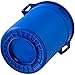 Global Industrial Commercial Round Trash Can, 32 Gallon Capacity, Plastic Garbage Can, Indoor and Outdoor Utility Trash Can, Blue, 21-3/4
