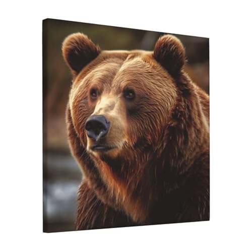 Toile ours grizzly impression haute définition art mural moderne 30cm