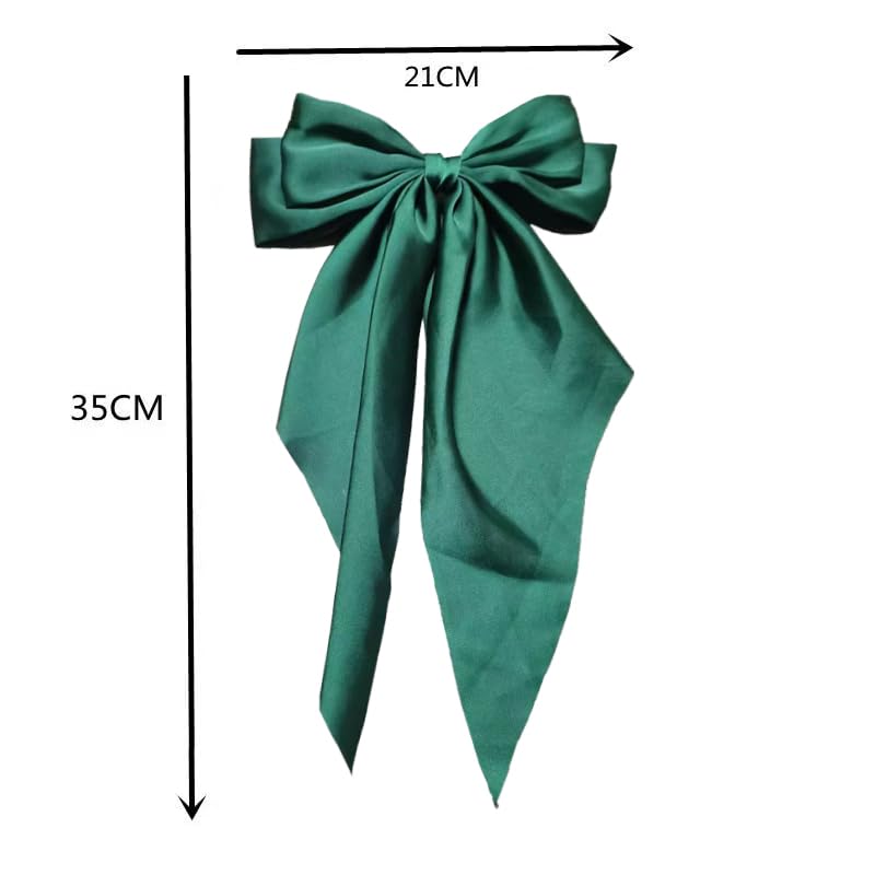 2Pcs Big Satin Hair Clips for Women & Girls, 37cm Long Tail French Bow Hair Barrettes - Image 3