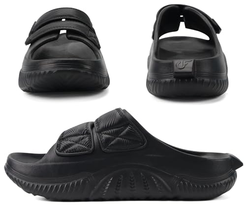 COFACE Mens Recovery Sandals Arch Support Orthopedic Walking Slides for Men Adjustable Thick Cushioned Orthotic 2025 Man Plantar Fasciitis Comfort Casual Outdoor Black Size 11 by COFACE - Used condition - Image 7