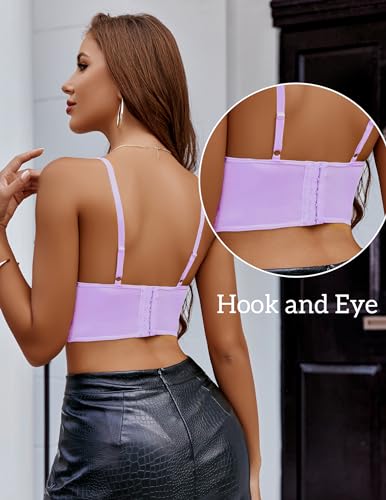Image of Avidlove Lace Bralettes for Women Y2k Strap Bustier Cami Top V Neck Camisole Lingerie