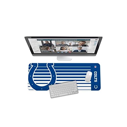 SOAR NFL Unisex Multifunctional Desk Mat for Desktop, (31.5"x12") - Ultra Soft Fabric with Non-Slip Rubber Backer - Water Resistant & Durable Nylon Stitching - Officially Licensed NFL, Desk Pad
