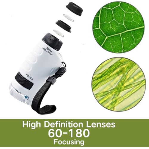 Upgraded Little Marvin Miniscope,2025 New Mini Microscope,Pocket Microscope Your Little Scientist Miniscope, Microscope Handheld Mini Scope (White) by MINGJING - Image 5