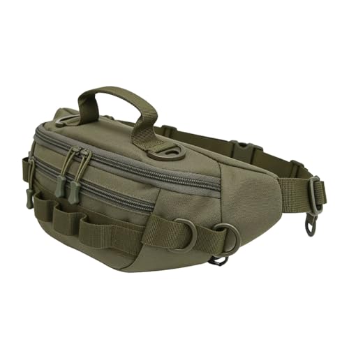 Riñonera ligera impermeable bolsa de pecho multifuncional verde de 15in