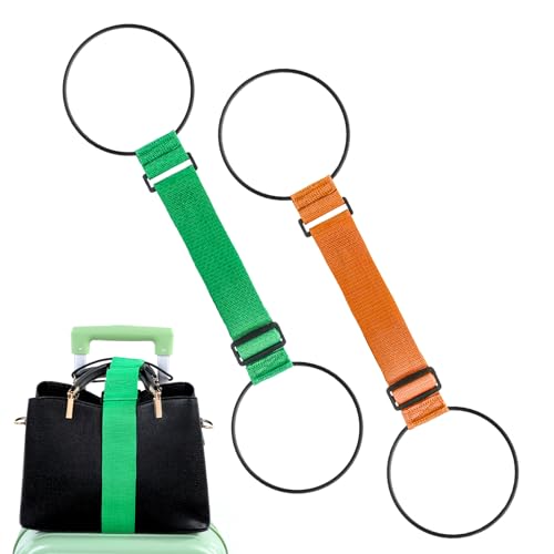 HJZHII 2 cinghie per bagagli per aggiungere una borsa, cintura elastica di fissaggio per il fissaggio di borse extra alla valigia, cinghia regolabile in corda per maniglia borsa zaino trasporto