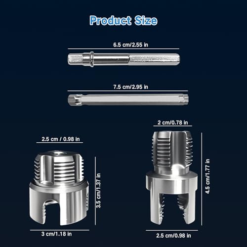 Casbomy Zwei Wasserrohr Rohrgewindeschneider Werkzeug, PVC-Rohrgewindeschneidwerkzeu, Wasserrohr 3/4 Zoll und 1/4 Zoll Innen und Außen Öffner Gerät, Geöffnet Gewindebohrer Werkzeug für Bohrmaschinen