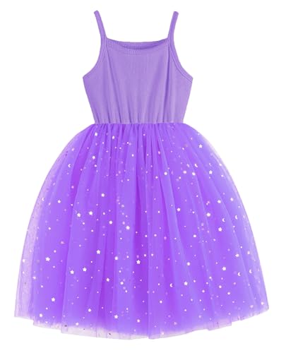 Image of GSVIBK Baby Girls Tutu Dress Sleeveless Toddler Cotton Tulle Skirt Princess Party Prom Dresses