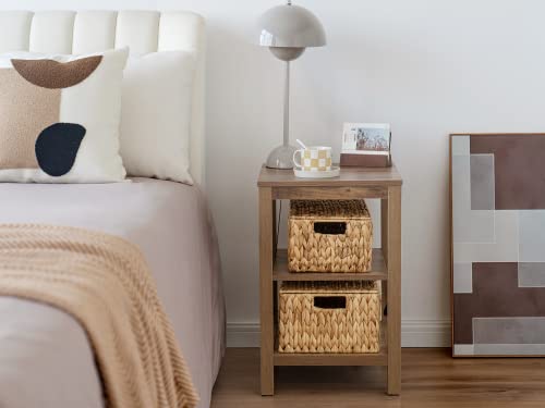 Image of StorageWorks Wicker Basket with Lid, Storage Baskets with Lids, Hyacinth