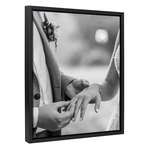 Kate and Laurel Custom Printed Framed Canvas Wall Art, 16x20 Black, Sylvie Personal Canvas Print with Your Photos for Bedroom or Living Room Gallery Wall Decor | Printed and Hand Framed in the USA