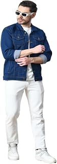 LINARIA Classic Dark Blue Denim Jacket, Regular Fit, Button Front