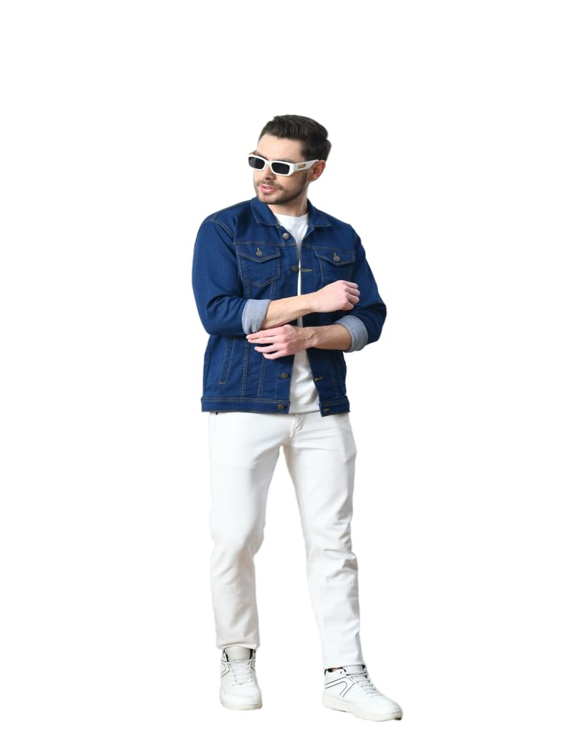 comfits Regular Fit Dark Blue Denim Jacket-picture-46