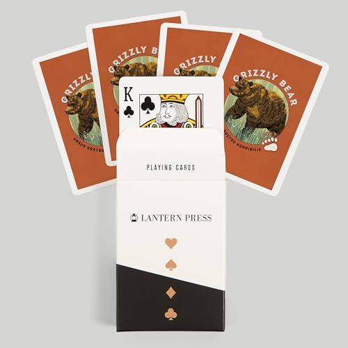 Lantern Press Grizzly Bear naipes póker 52 cartas miniatura 6