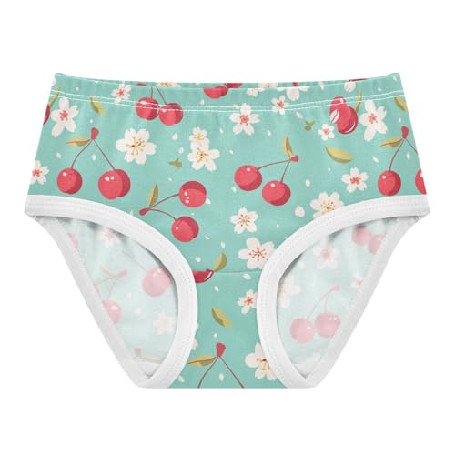 Wusikd Cherry Flower Girls' Underwear Cotton Girls Briefs Soft Toddler Underwear 2T