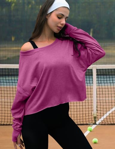 Image of UNIANKIYA Open Back Workout Tops for Women Long Sleeve Cropped Athletic Clothes Gym Running Yoga Low Impact Sports T Shirts