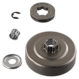 Tambour d'embrayage avec jante de pignon 3/8LP (P7), roulement à aiguilles de précision, rondelle et clip E   Compatible avec tronçonneuses série MS170/MS180/MS210/MS230/MS250 & 017 025