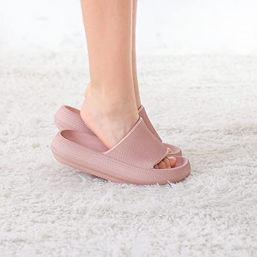Fjptren Kids Cloud Shoes Girls Boys Slippers Sandals Cushioned Non Slip Slippers Lightweight Shower Shoes Kids Platform Thick Sole Slides Kids Slip On Sandals Pink Size 1 M Little Kid #TOP7