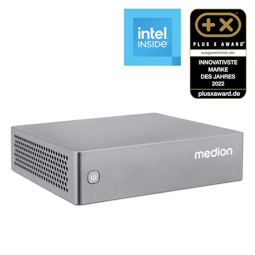 4 GB DDR4-RAM und 128 GB SSD in schwarzem Gehäuse - Detailansicht von Top MEDION S06e Mini PC N100 Deal – Dealfoxx.de