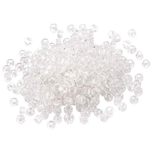 Cheriswelry Glass Seed Beads 2mm Transparent Clear Pony Mini Round Loose Beads for Jewellery Bracelet DIY Crafts Making About 3100pcs