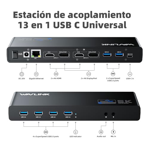 Estación de acoplamiento USB-C para conectar dos monitores HDMI y ampliar tu espacio de trabajo 2