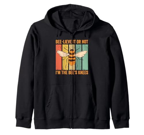Bee-lieve it or not I'm the bee e's knees Retro Beekeeper Sudadera con Capucha