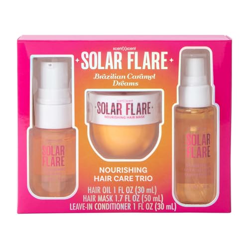 Hair and Body Fragrance Mist Trio Set, Carnival Spirit, Sun Bliss, Brazilian Caramel Dreams, 3 x 1.7 Fl Oz