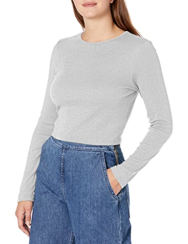 Bella Canvas Women's Long Sleeve Rib Tee T-Shirt, Athletic Heather, X-Small
