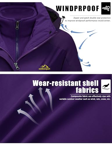 TACVASEN Waterproof Jacket Womens Sports Jacket Skiing, view 5