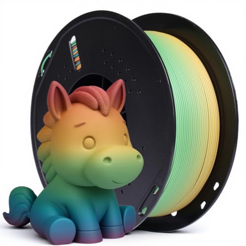 QFOUR Matte Rainbow 3D Printer Filament 1.75mm, 4 Color PLA Printing Filament Bundle, 1kg(2.2 lbs), Multicolor Gradient 