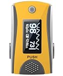 BLT M70 Fingertip Pulse Oximeter CE Approved, Sats Probe SpO2 Blood Oxygen Saturation Monitor Finger with Heart Rate for Kids & Children and Adult (Includes Batteries) (Gray Yellow)