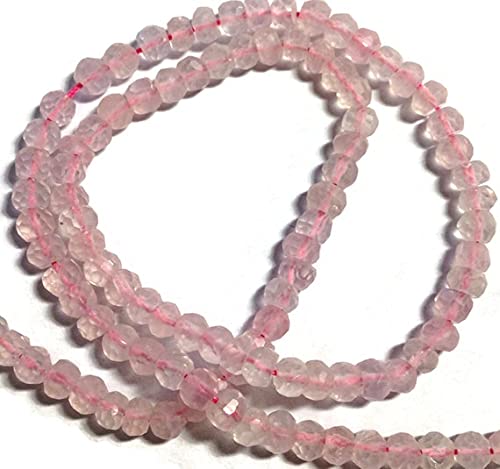 Rondelles en quartz rose facetté 4mm pour création bijoux haut de gamme