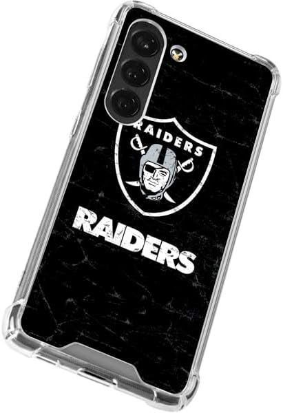 Skinit Clear Phone Case Compatible with Galaxy S23 - Officially Licensed NFL Las Vegas Raiders Distressed Design