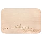 JUNIWORDS Frühstücksbrettchen mit Skyline Gravur - Wähle eine Stadt - Hannover