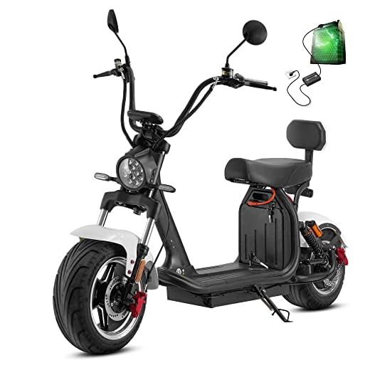 eAhora Street Legal Motorcycle H10 2000W 28 MPH,37 Miles 60V 20ah Lithium Battery Electric Moped, 74 Miles Extra Spare Battery, Electric Motorcycle for Adults with Full Hydraulic Suspension