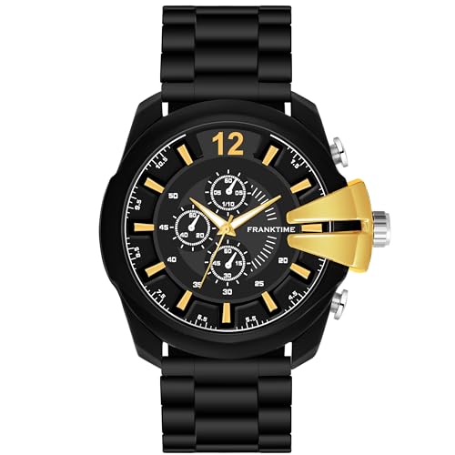 Franktime Avenger Attire Series Analog Watch for Men & Boy | Black Dial Mens Watch | Chain Adjustable Strap | Wrist Watch Unisex-Adult Watch (B0CM5684ZT) Amazon Price History, Amazon Price Tracker