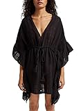 Transparent ESPRIT Strand-Poncho aus 100% Baumwolle
