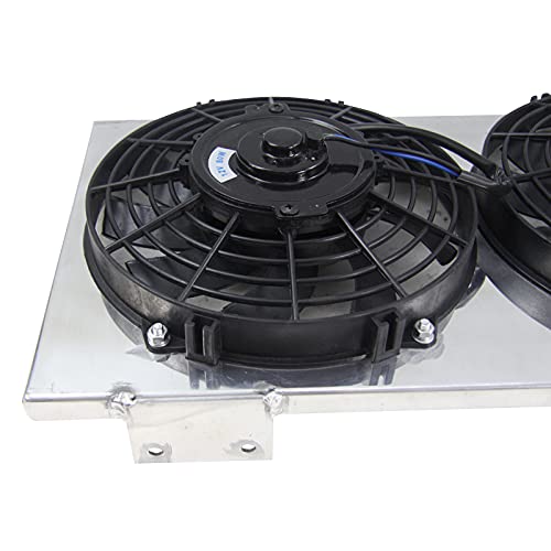 ECMRAD Aluminum Radiator's Shroud+3x9''Fans Compatible with Jeep Cherokee XJ 2.5l 4.0l 1991-2001