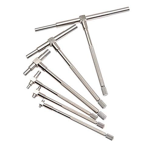 Beslands 6 Pc Telescoping Gage Set, 5/16" - 6" Range, T-Bore Hole Gauges w/Pouch, High Precision Telescopic Bore Gauge T-Gage Set (5/16" to 6")