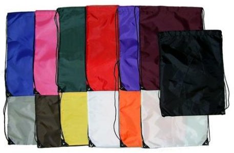 3 Pack BLUE Nylon Drawstring Backpacks Sackpack Tote Cinch Gym Bag - Select from a Variety of Colors! (Regular, Blue)4