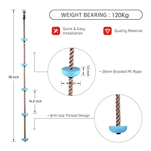 Toy-Park-Plastic-Knot-Rope-Kids-Climbing-Rope-with-5-Plastic-Knots-Ideal-for-Tree-Houses-and-Climbing-Frames-Blue