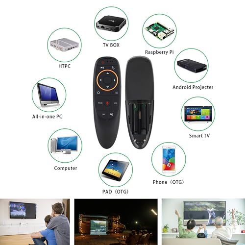 Image of ESPBOP Universal 2.4G Wireless TV Remote Control with Voice Remote, Air Mouse, Motion Sensing Game for Android TV Box, Smart TV, PC, Projector, G10S, Black