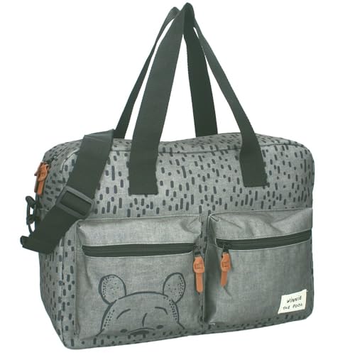 Vadobag Grand Sac à Langer Gris | avec Tapis a Langer | Winnie l'Ourson