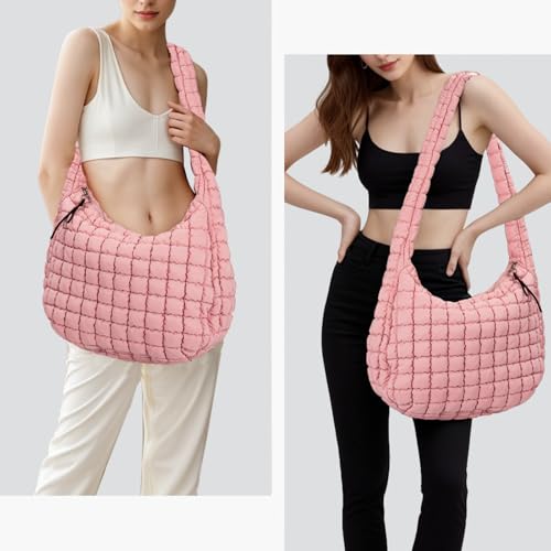 Image of GASSDA Puffer Tote Bag for Women Large Quilted Puffy Lightweight Carryall Crossbody Tote Bag for Women