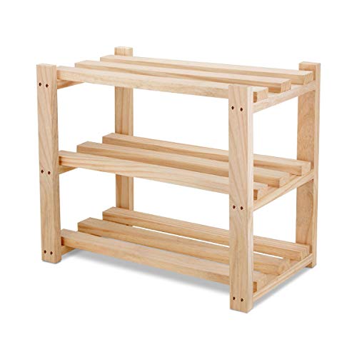 SAPATEIRA 3 PRATELEIRAS PINUS NATURAL