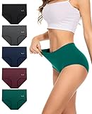 Ruixue Unterhosen Damen Baumwolle Unterwäsche, 5er Pack Slips Damen Stretch Hohe Taille Panties, Bequeme Frauen Unterwäsche, Atmungsaktiv Panties