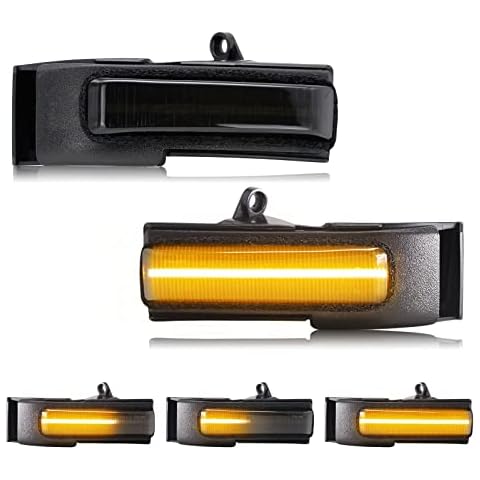 SHINEFIT LED Sequential Mirror Turn Signal Lights Replacement for 2015-2020 F150 2PCS Smoked Mirror Turn Signal Lights Cover