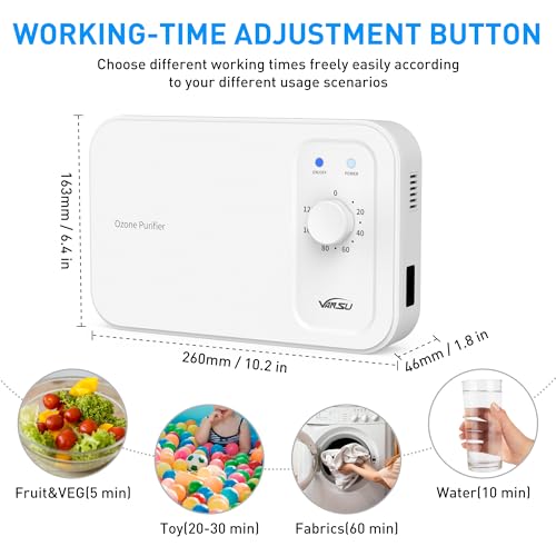 Máquina multipropósito de ozono 800mg/h portátil miniatura 4