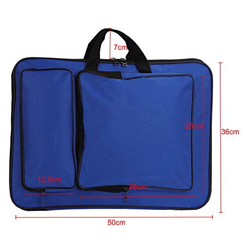 Image of JIAHG Water-Resistant Art Portfolio Carry Bag A3 Art Work Portfolio Tote Drawing Board Bag Portable Painting Sketch Pad Storage Bag Professional Art Organizer for Palette Paints Brushes